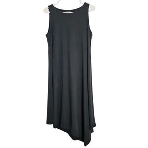 EILEEN FISHER Size M Viscose-Jersey Asymmetrical Tank Dress Gray USA‎